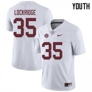 NCAA Youth Alabama Crimson Tide #35 De'Marquise Lockridge Stitched College 2018 Nike Authentic White Football Jersey IL17D37NY